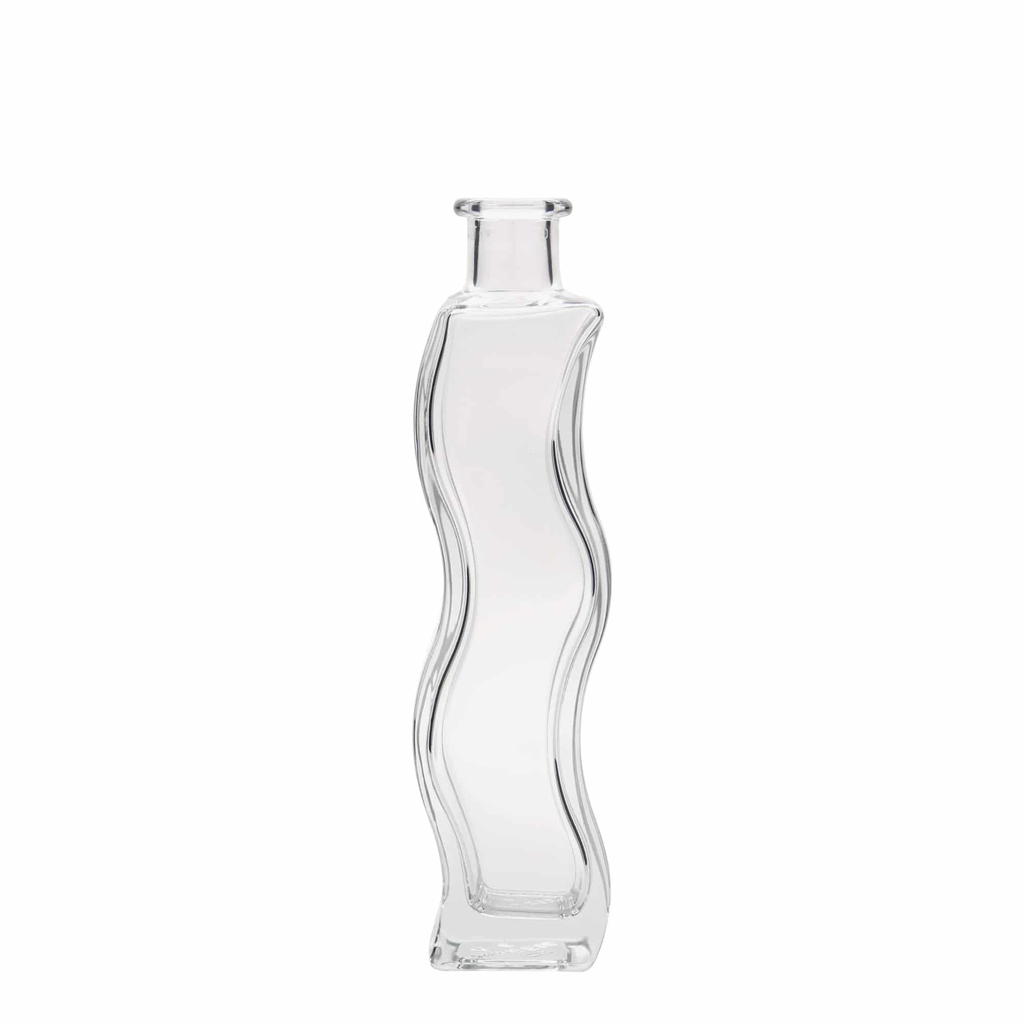 200 ml Glasflasche „Welle“, quadratisch, Mündung: Kork