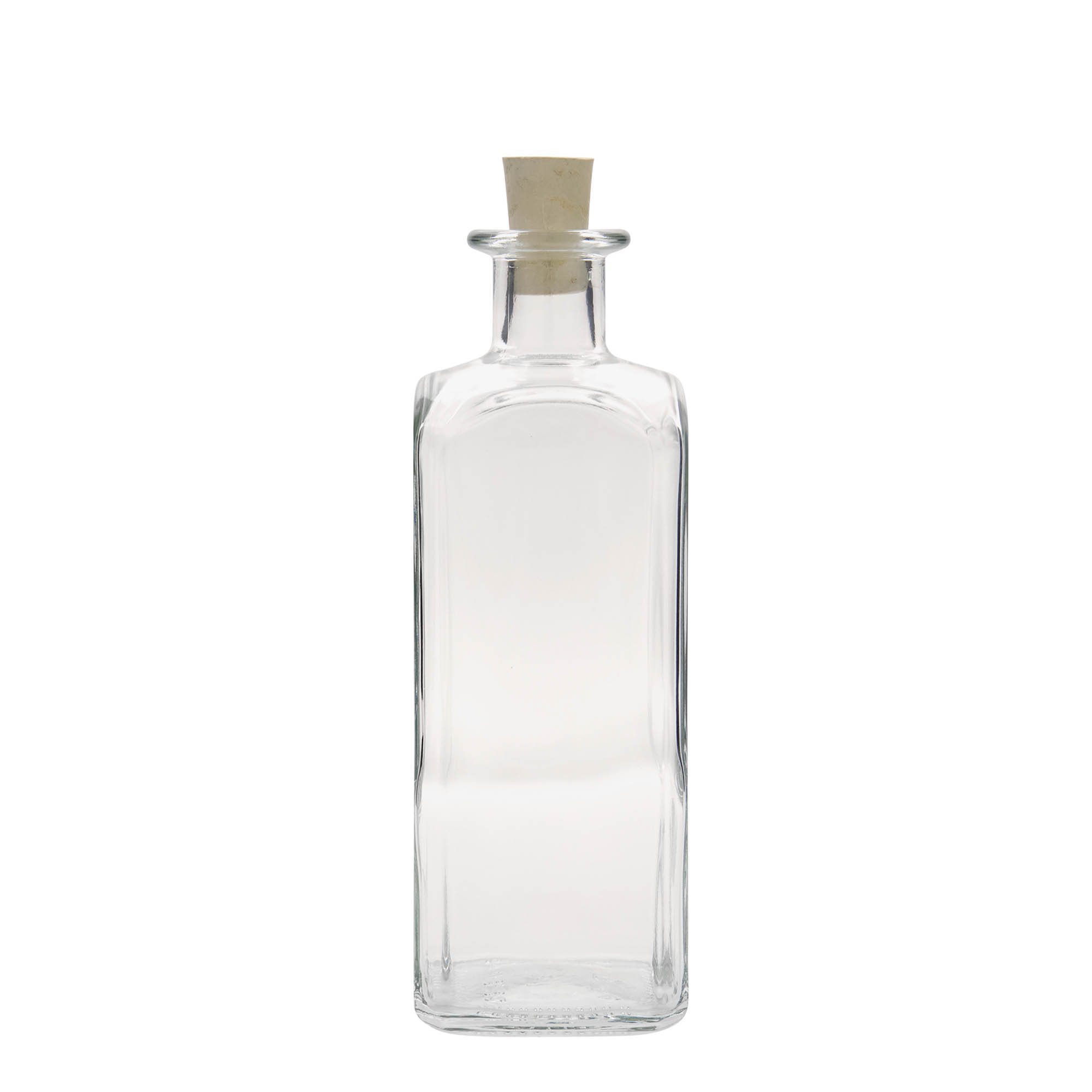 500 ml Glasflasche Apotheker Carré, quadratisch, Mündung: Kork 500 ml Glasflasche Apotheker Carré, quadratisch, Mündung: Kork