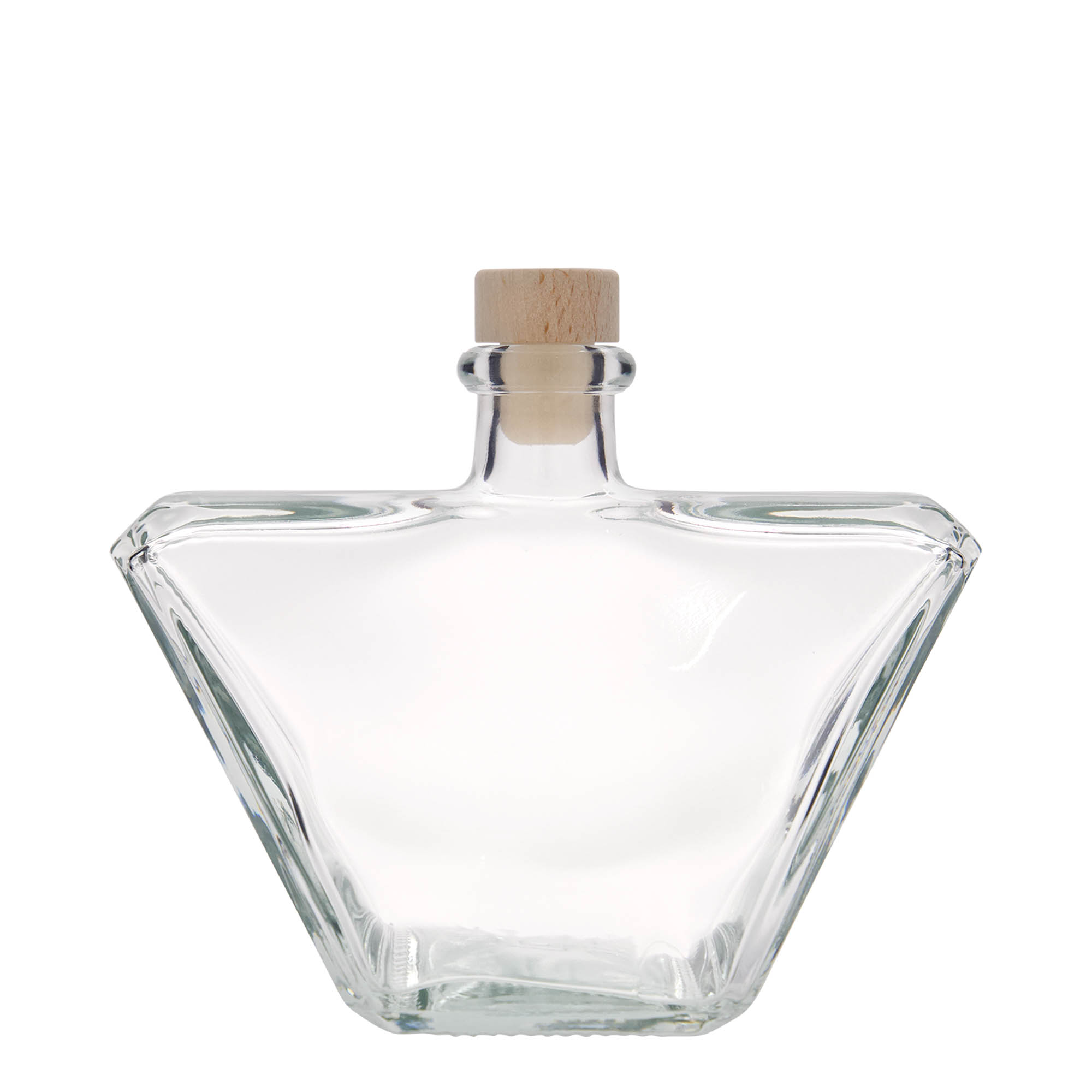 500 ml Glasflasche „Charly“, rechteckig, Mündung: Kork