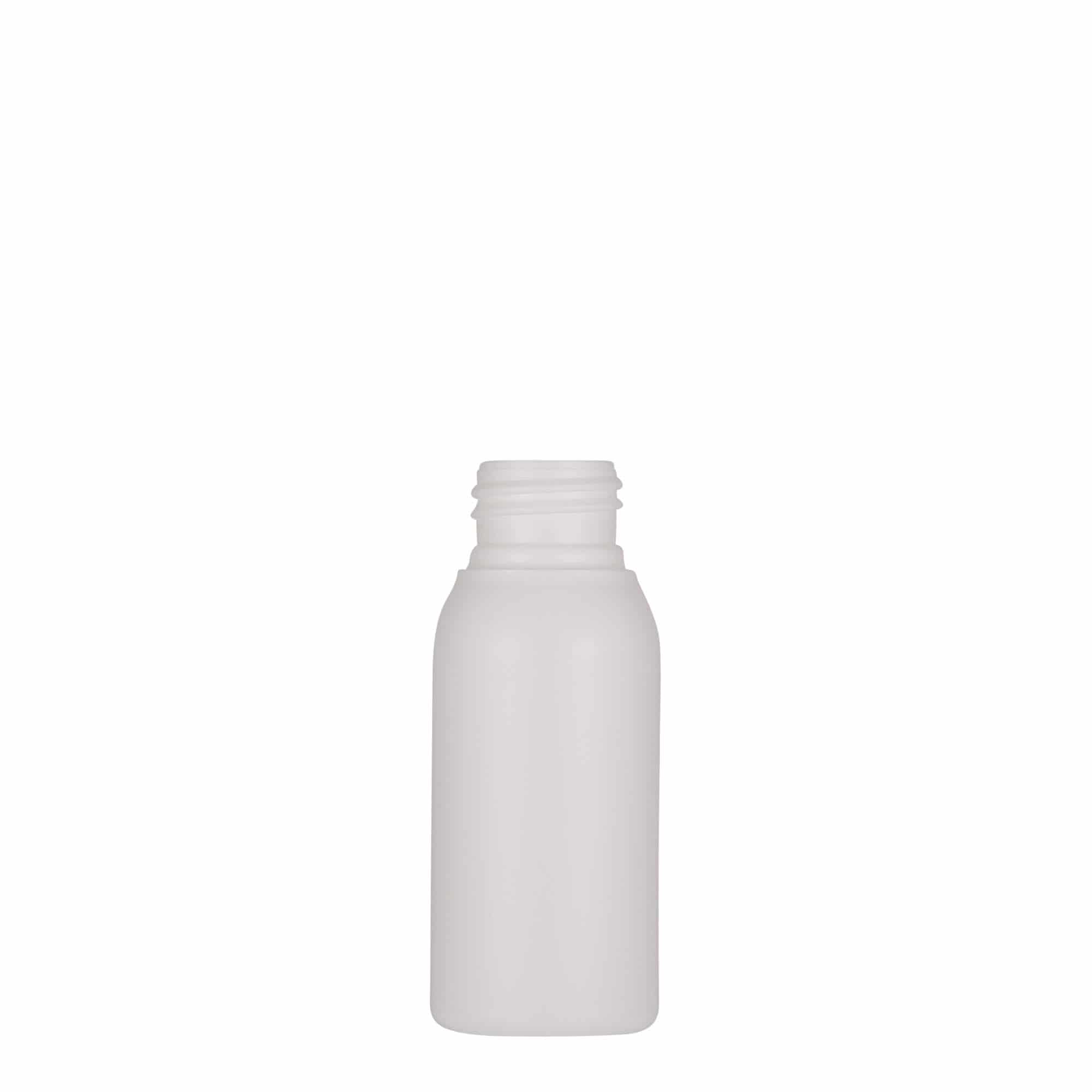 50 ml Kunststoffflasche 'Tuffy', HDPE, weiß, Mündung: 24/410