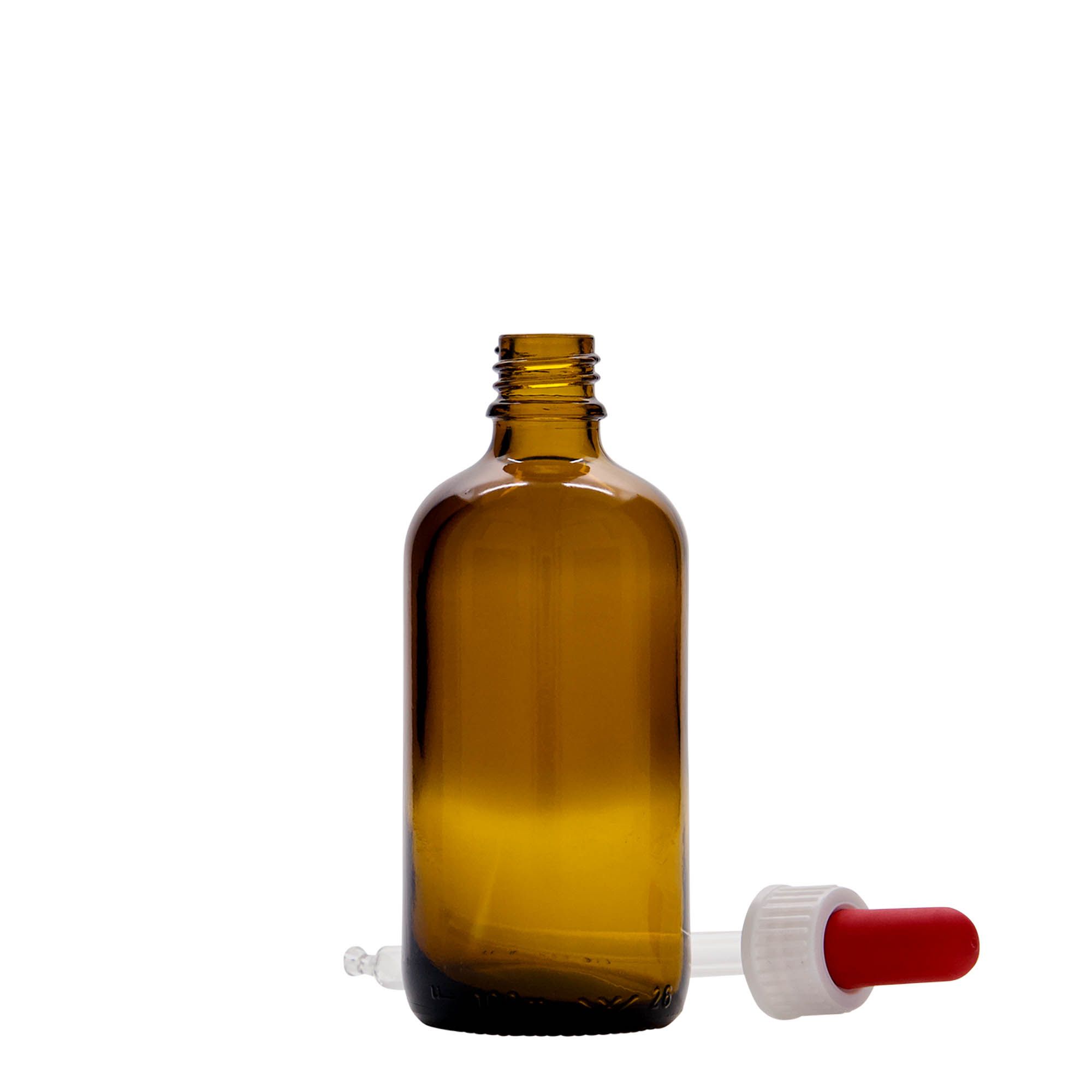 100 ml Pipettenflasche Medizin, Glas, braun-rot, Mündung: DIN 18 100 ml Pipettenflasche Medizin, Glas, braun-rot, Mündung: DIN 18