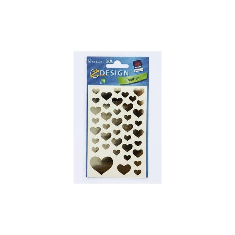 Zweckform Sticker 'Herzen', Papier, gold