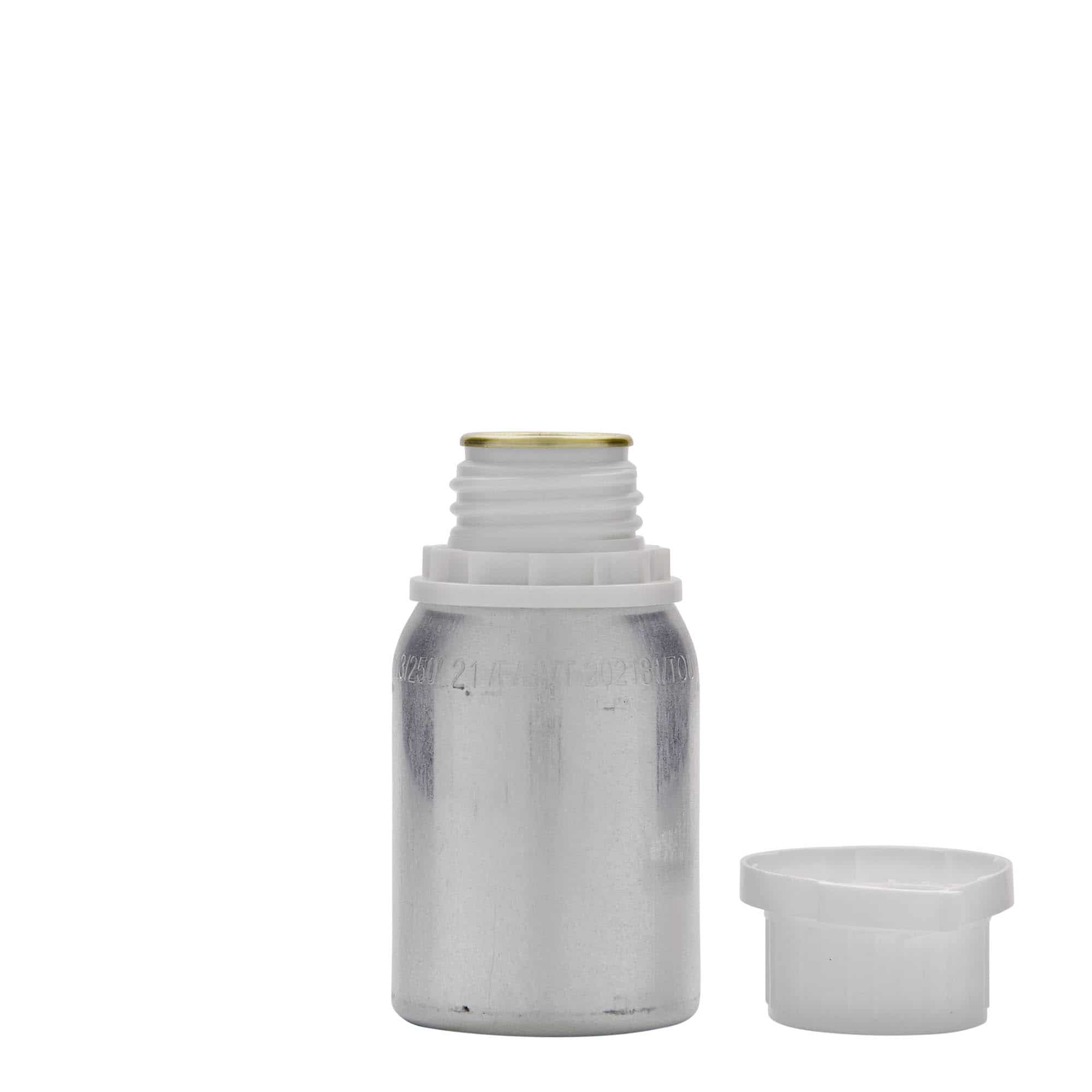 125 ml Aluminiumflasche, Metall, silber, Mündung: DIN 32