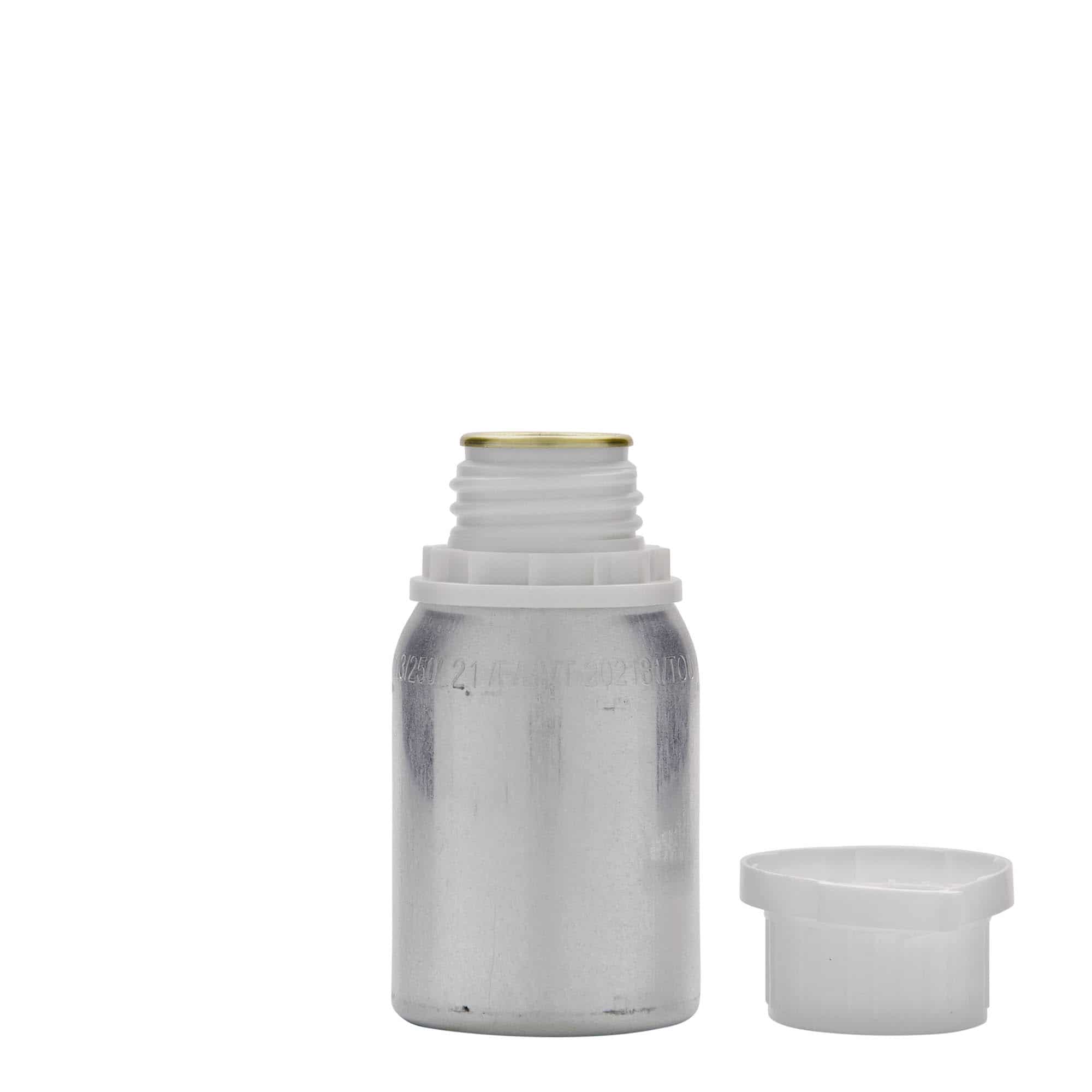 125 ml Aluminiumflasche, Metall, silber, Mündung: DIN 32 125 ml Aluminiumflasche, Metall, silber, Mündung: DIN 32