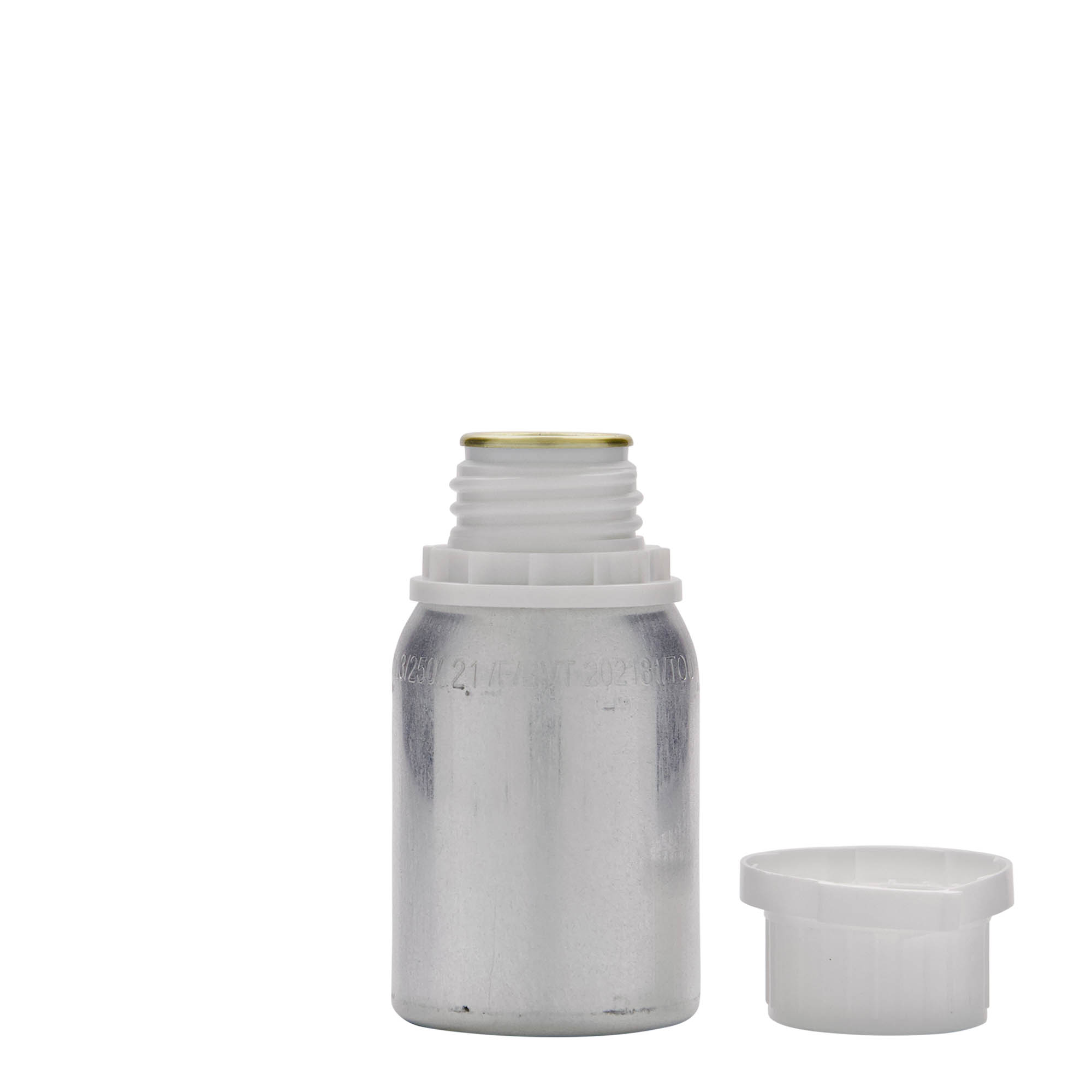 125 ml Aluminiumflasche, Metall, silber, Mündung: DIN 32 125 ml Aluminiumflasche, Metall, silber, Mündung: DIN 32