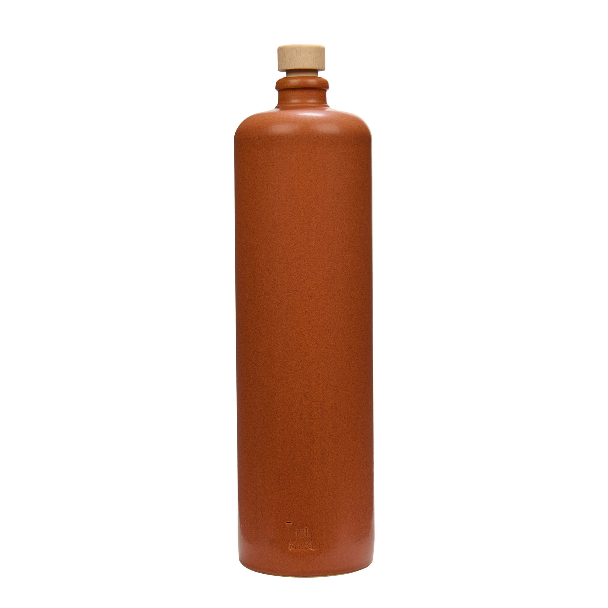 1.000 ml Tonkrug, Steinzeug, rot-braun, Mündung: Kork 1.000 ml Tonkrug, Steinzeug, rot-braun, Mündung: Kork
