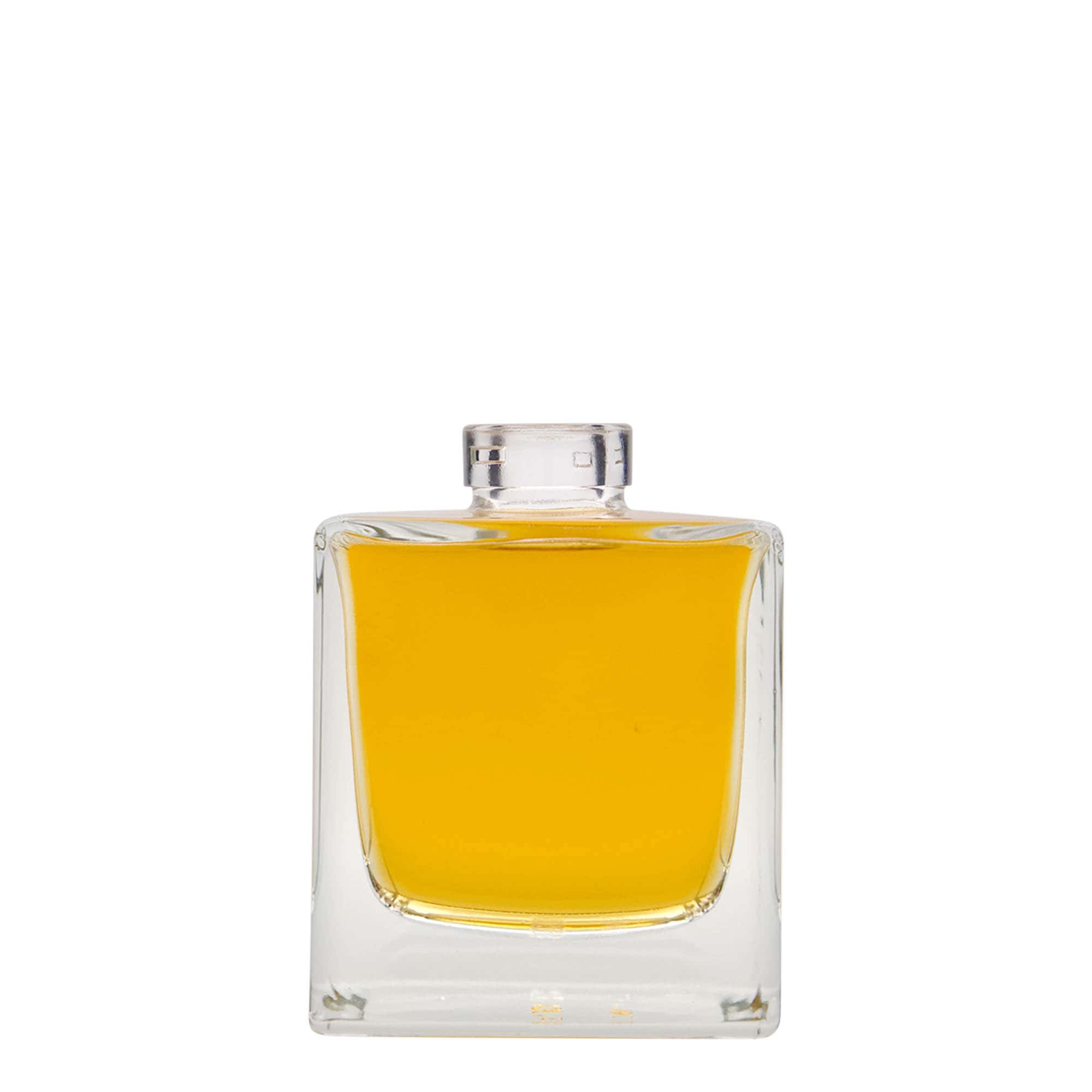 200 ml Glasflasche „Cube“, quadratisch, Mündung: Kork