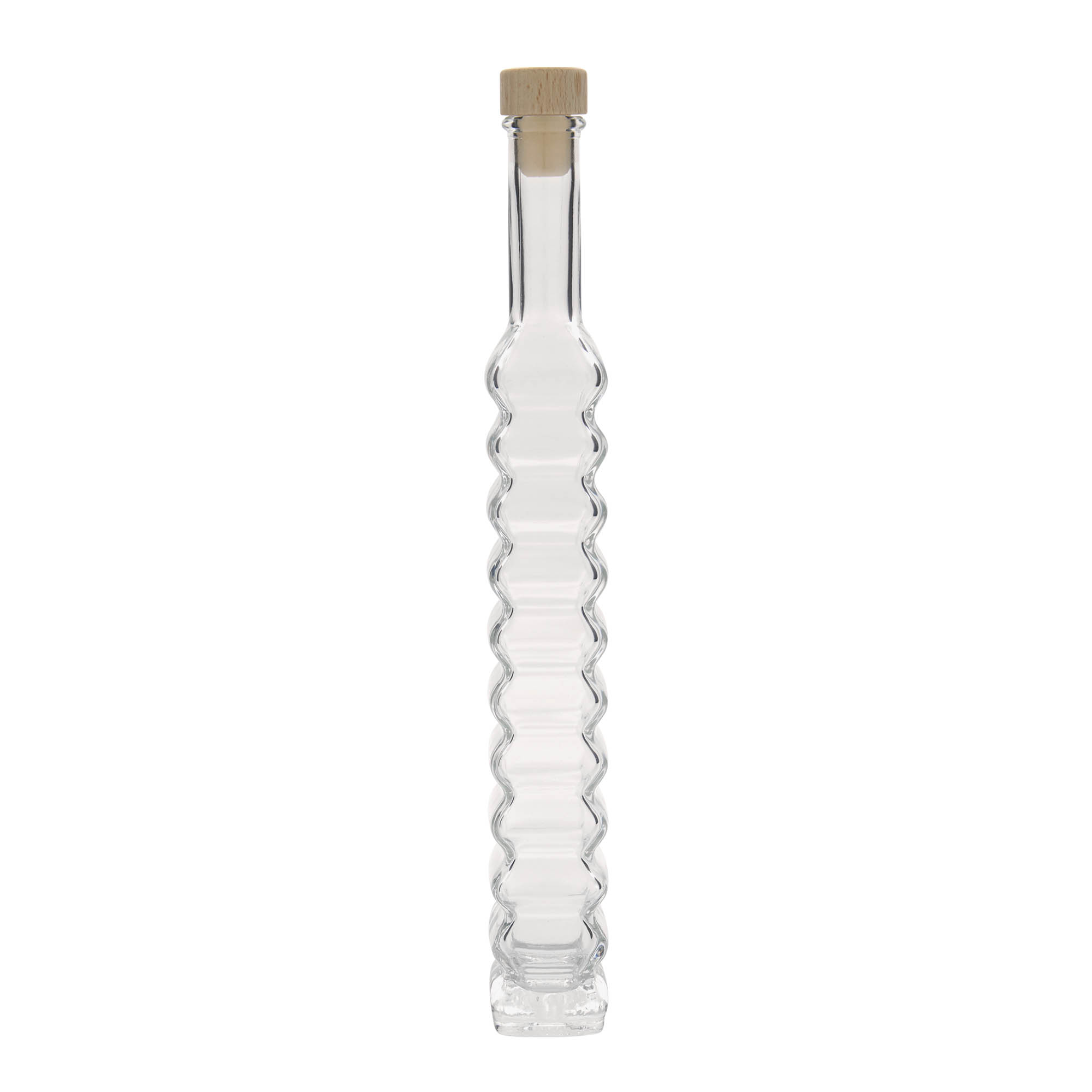 200 ml Glasflasche 'Roma', quadratisch, Mündung: Kork 200 ml Glasflasche 'Roma', quadratisch, Mündung: Kork