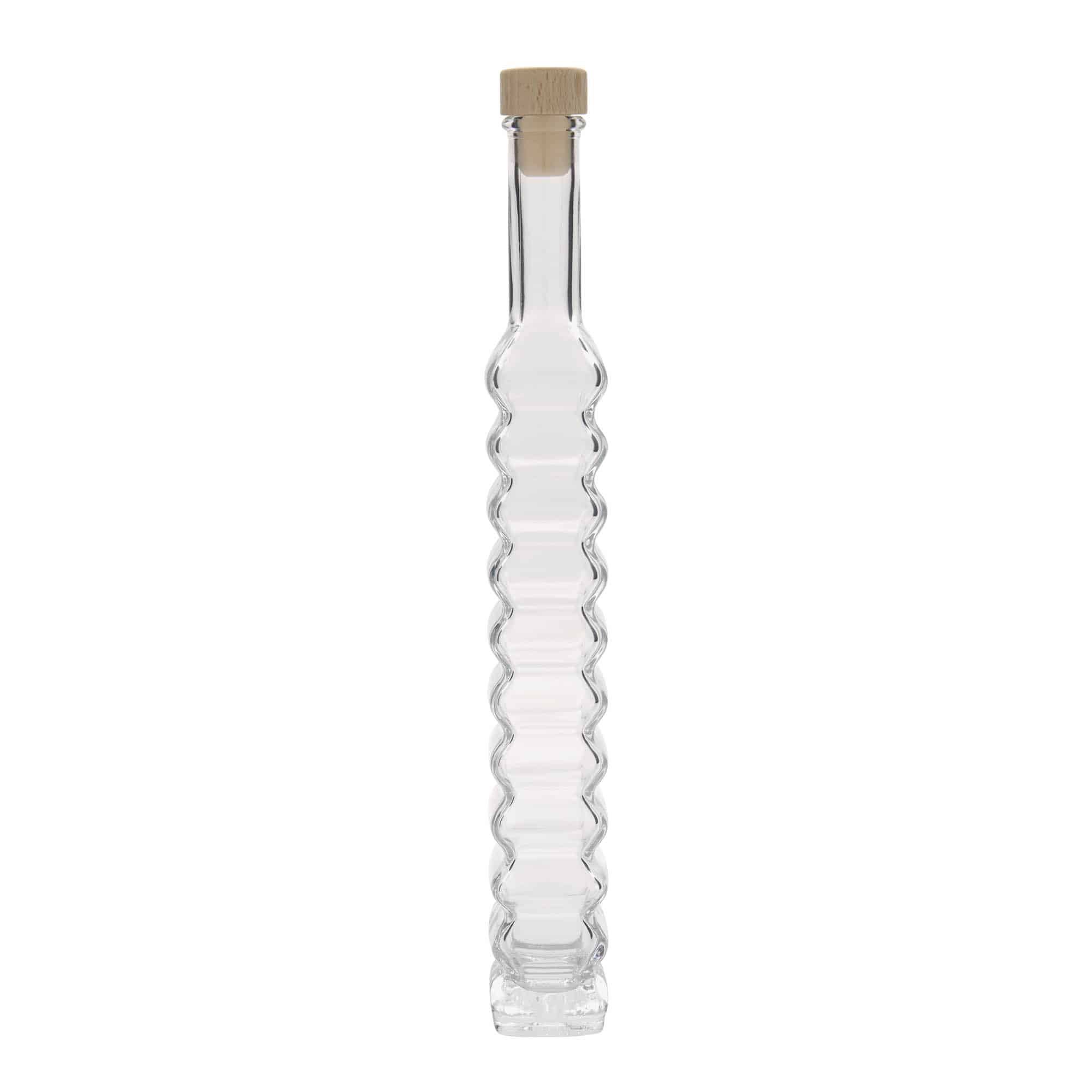 200 ml Glasflasche 'Roma', quadratisch, Mündung: Kork
