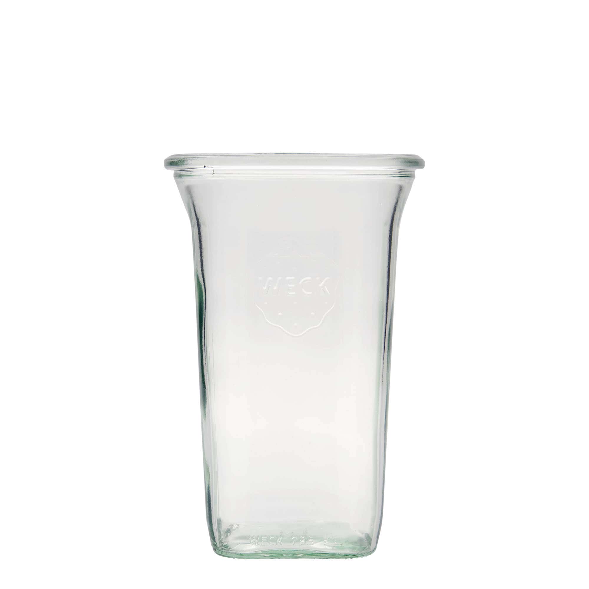 795 ml WECK-Quadroglas, quadratisch, Mündung: Rundrand