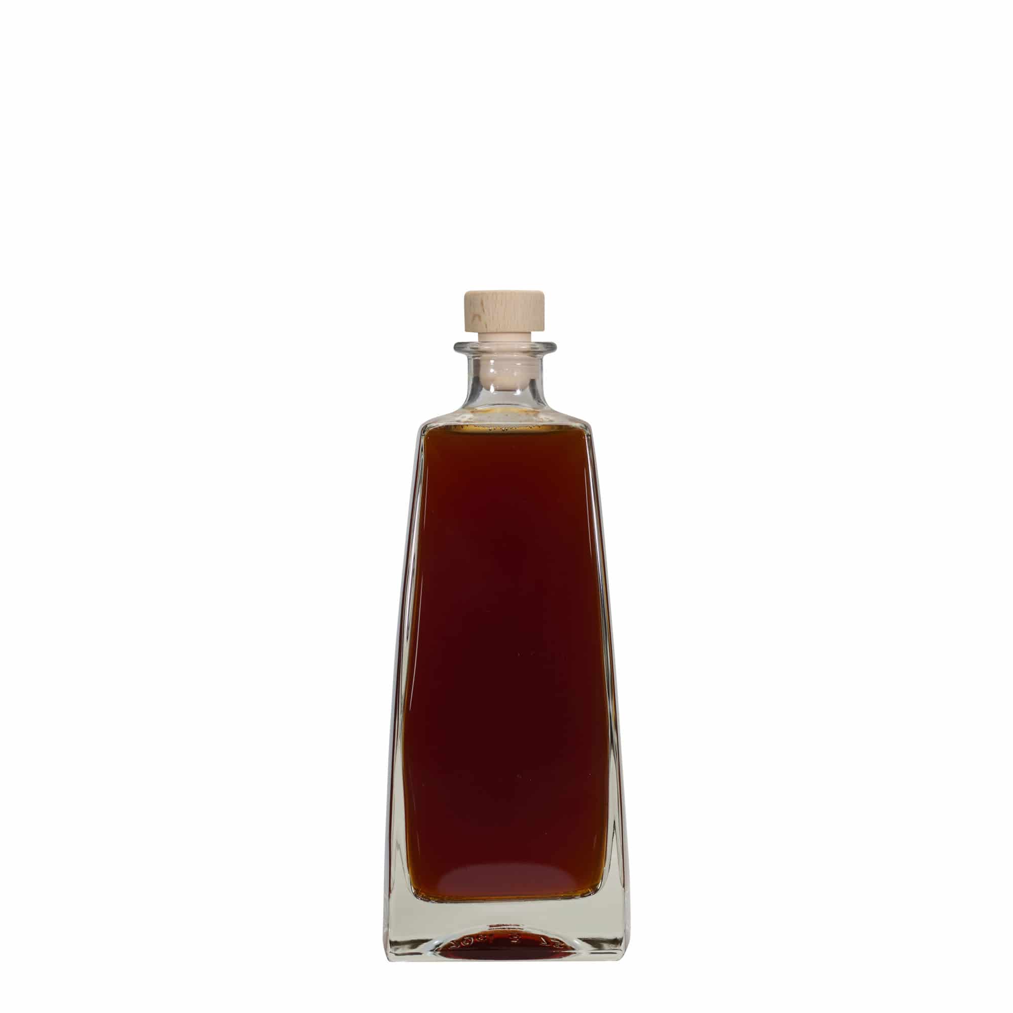 700 ml Glasflasche 'Timmy', rechteckig, Mündung: Kork