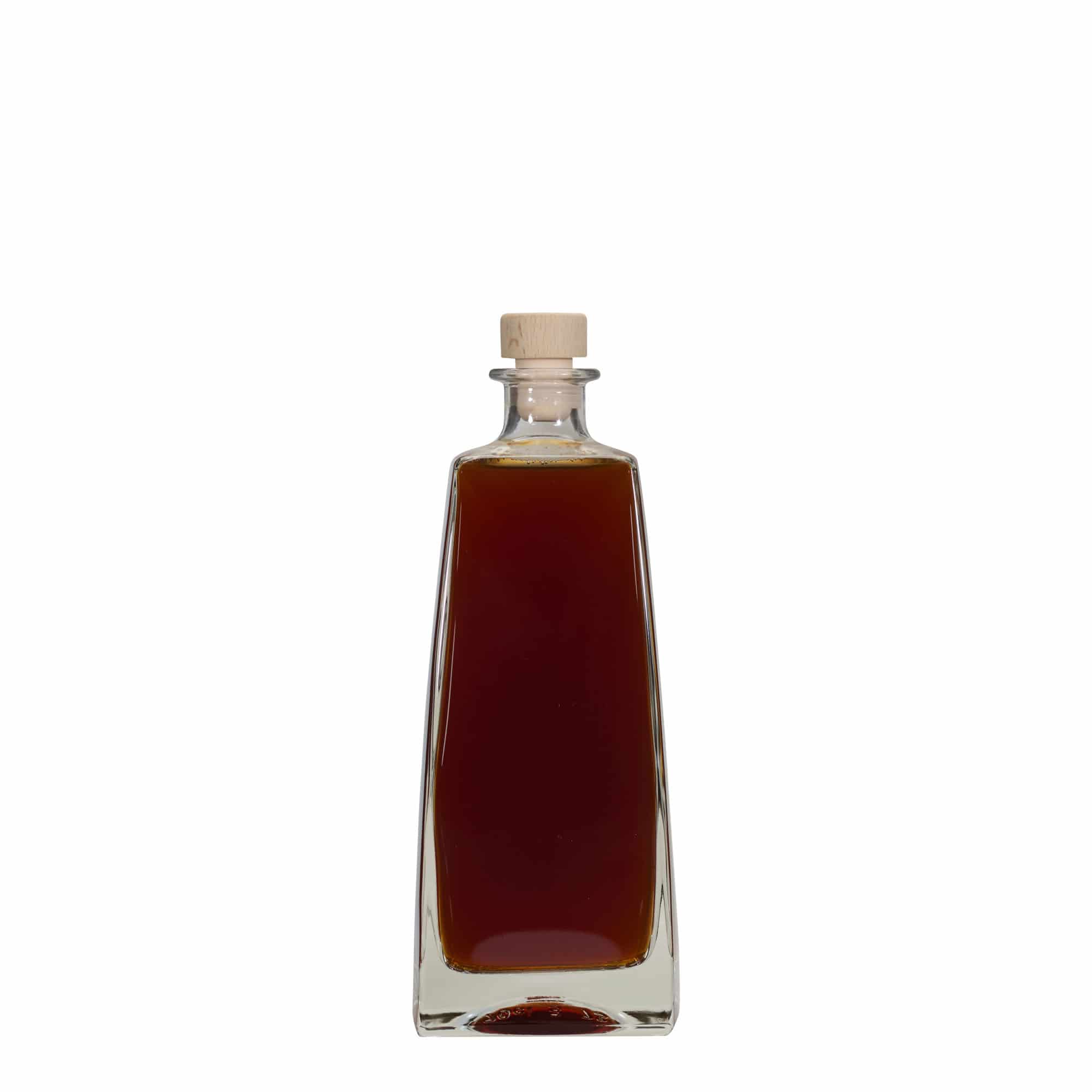 700 ml Glasflasche 'Timmy', rechteckig, Mündung: Kork