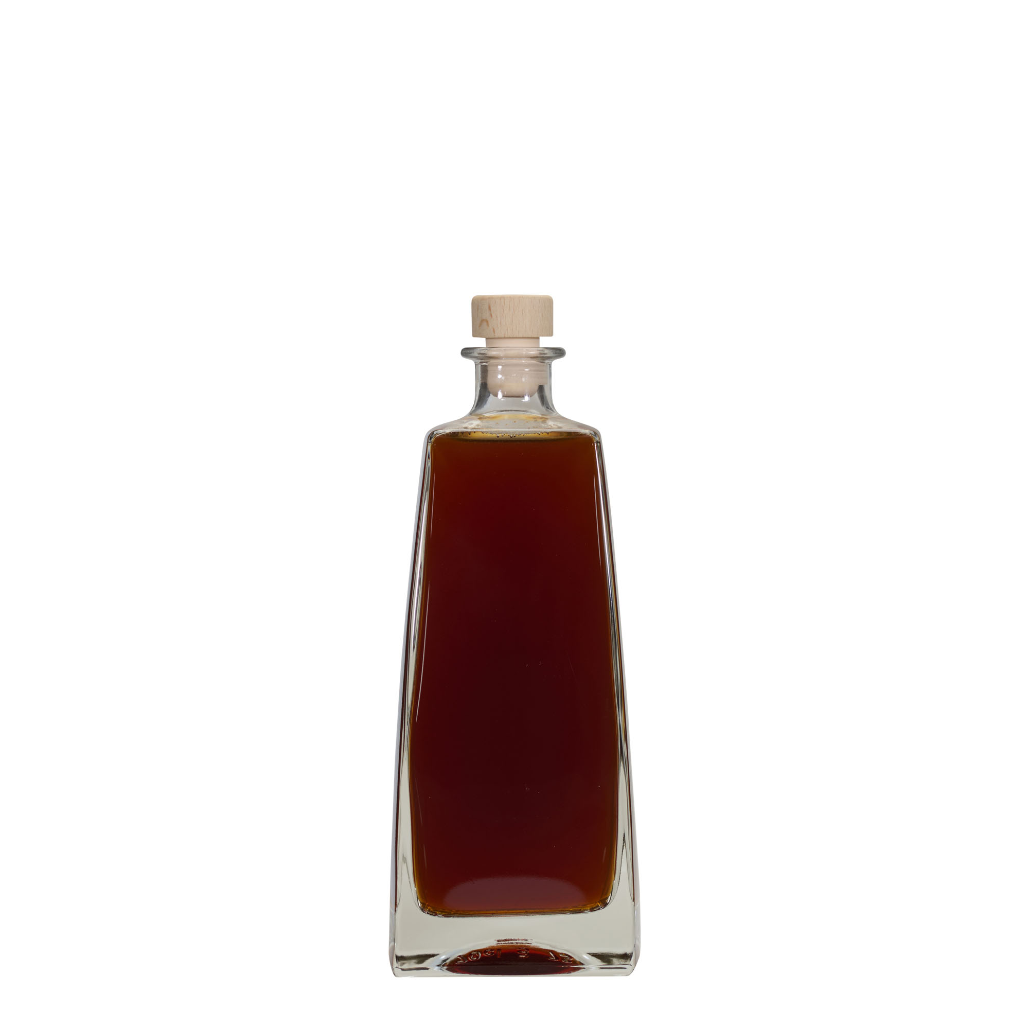 700 ml Glasflasche 'Timmy', rechteckig, Mündung: Kork